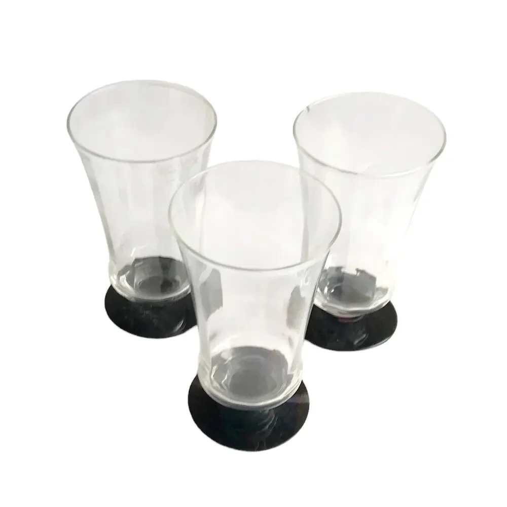 Vintage Crystal Cordial Glasses 3 Piece Set Cut Glass Short Juice Small Coupes